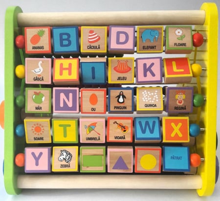 Centru de activitati - litere si imagini in romana, BIGJIGS Toys, 1-2 ani + [4]