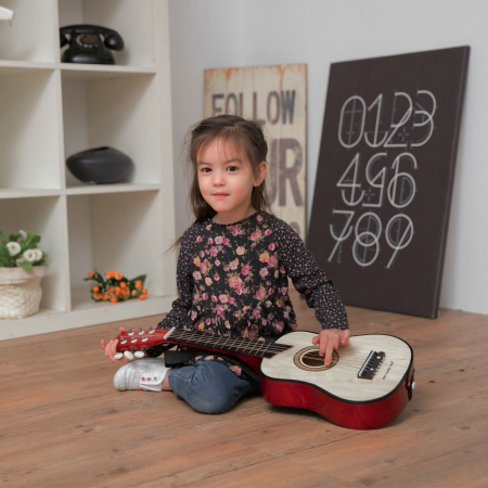 Chitara 'Luxe' Lemn natur, New Classic Toys, 2-3 ani + [2]