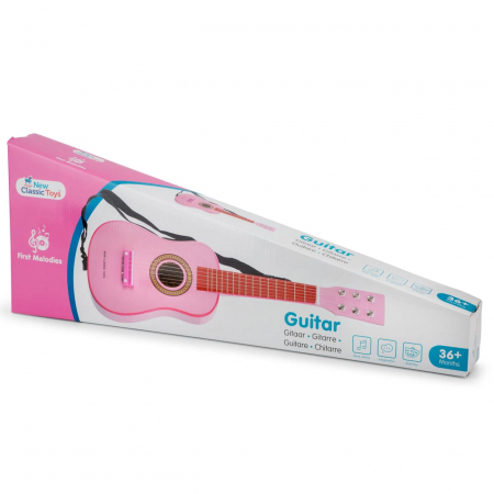 Chitara roz din lemn, New Classic Toys, 2-3 ani + [5]