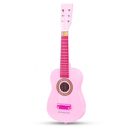 Chitara roz din lemn, New Classic Toys, 2-3 ani + [1]