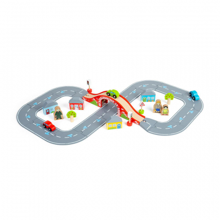Circuit auto - Orasul (36 piese), BIGJIGS Toys, 3 ani+ [2]