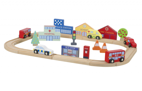 Vehicule - Circuit cu vehicule utilitare, Orange Tree Toys