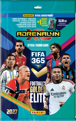 Colectiile Panini - Colectia Panini Adrenalyn 2026-2027 - Pachet Colecționar cu Album, Ghid, Carduri LE, Monedă și Card XXL