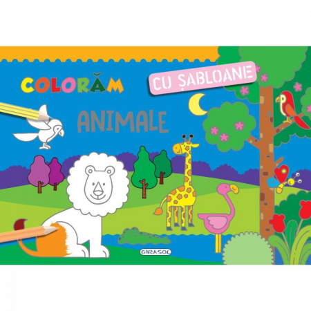Vârsta - Coloram cu sabloane - Animale, GIRASOL, 4-5 ani +