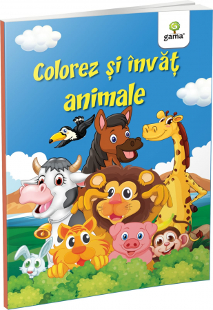 Jucarii copii 4-5 ani - Colorez și învăț animale, Editura Gama, 4-5 ani +