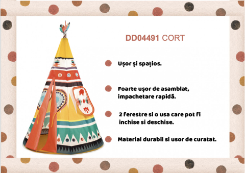 Cort Teepee djeco, 1-2 ani + [3]
