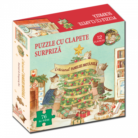 Carti pentru copii - Craciunul familiei Motanila - Carte + Puzzle