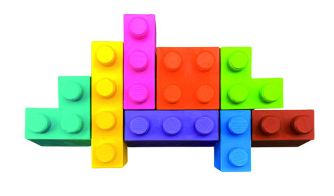 Creioane cerate interconectabile Block Crayons - Dinozaur Triceratops, Haku Yoka [1]