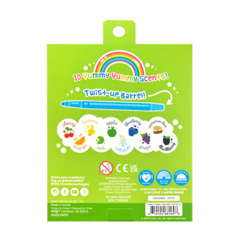Creioane colorate parfumate rasucibile - Yummy Yummy, set de 10 [1]