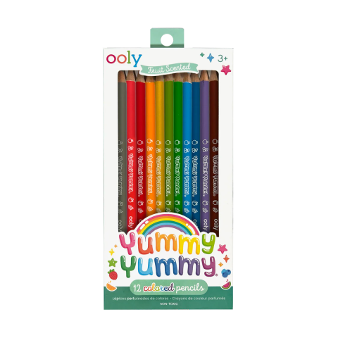 Gradinita si scoala - Creioane colorate parfumate - Yummy Yummy, set de 12