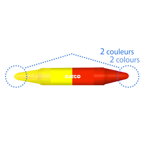 Creioane de colorat duble Djeco, 2-3 ani + [2]