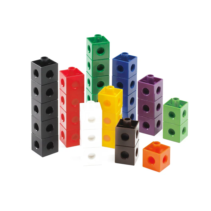 Jocuri matematica - Cuburi interconectabile Green-n-Learn 100 bucati
