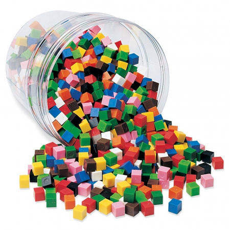 Cuburi de construit - Cuburi multicolore (1cm), Learning Resources, 6-7 ani +