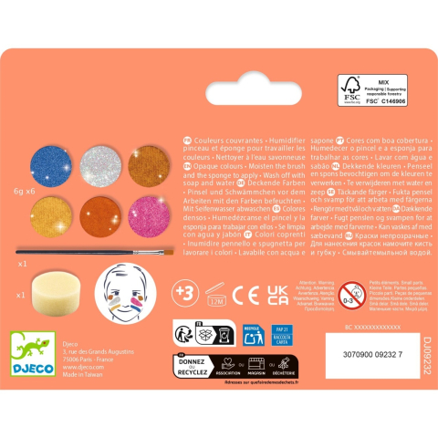 Culori make-up non alergice Djeco, metalic, 2-3 ani + [4]