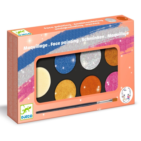 Vârsta - Culori make-up non alergice Djeco, metalic, 2-3 ani +