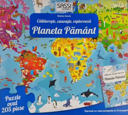 Cunoaste si exploreaza -  Puzzle Planeta Pamant in limba Romana (205 piese), Sassi, 6 ani+ [1]