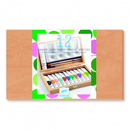 Cutia artistului cu 12 tuburi culori guase, Djeco, 3 ani+ [1]