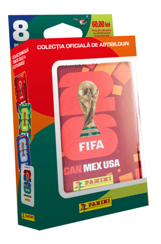 Colectiile Panini - Cutia metalica cu 8 pachete de abtibilduri Panini FIFA World Cup 2026™
