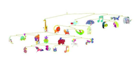 Jucarii copii 1-2 ani - Decoratie mobila Animale vesele Djeco, 0-1 ani +
