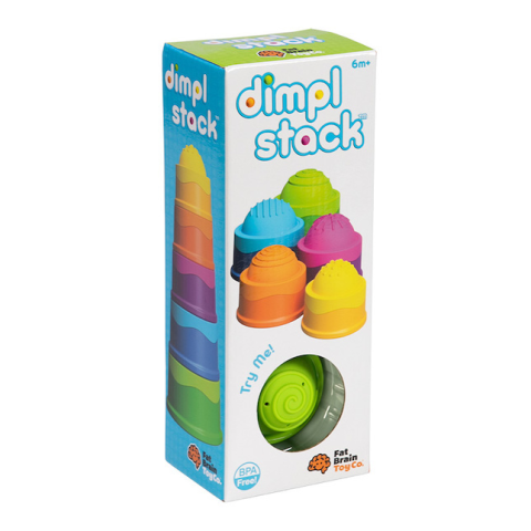 Jucarii bebelusi - Dimpl Stack, Set de cupe de stivuire cu bule din silicon