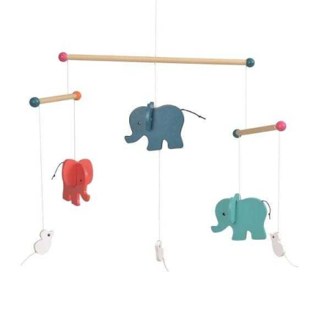 Vârsta - Elefanti, Decoratie mobil lemn, Egmont toys, 2-3 ani +