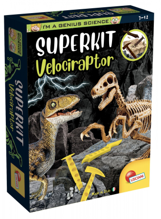 Gradinita si scoala - Experimentele micului geniu - Kit paleontologie Velociraptor, LISCIANI, 6-7 ani +