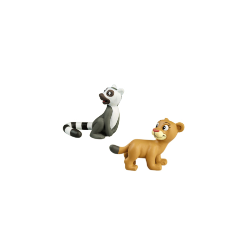 Figurine - Figurina animale din salbaticie - Lemur mama, puma pui