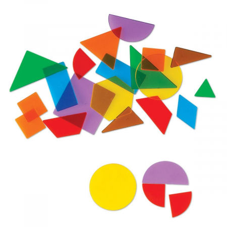 Vârsta - Forme geometrice transparente (408 piese), Learning Resources, 4-5 ani +