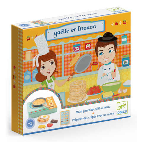 Vârsta - Gaelle si Titouan, Set de facut clatite Djeco, 2-3 ani +