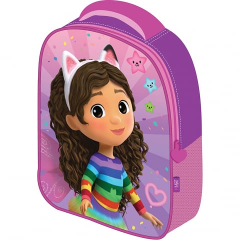 Ghiozdane si accesorii - Ghiozdan gradinita GABBY'S DOLLHOUSE imprimeu 3D, 26x10x32 cm, 1 compartiment