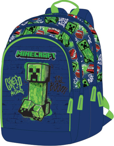 Ghiozdane si accesorii - Ghiozdan scolar MINECRAFT, 3 compartimente + buzunar lateral, dimensiuni 42x31x20