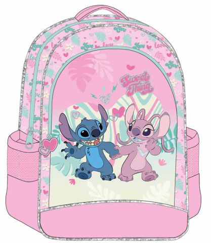 Ghiozdane si accesorii - Ghiozdan scolar STITCH LOVE, 2 compartimente 38x33x14cm