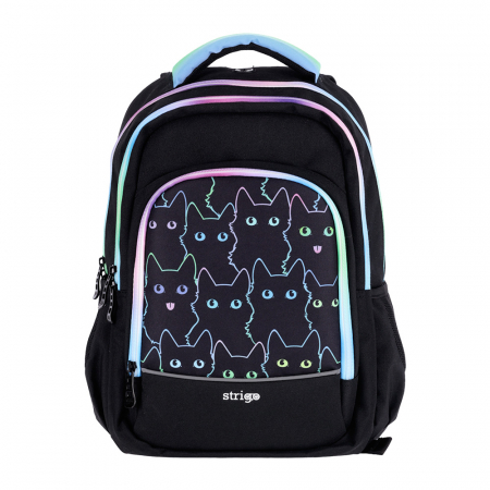Vârsta - Ghiozdan Strigo Misty+ Black Cats, 24L, 39X27X18cm