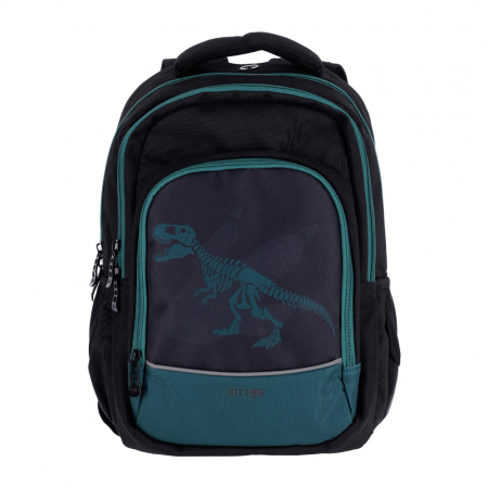 Dinozauri - Ghiozdan Strigo Misty+ Black Dinosaur 24L, 39X27X18cm
