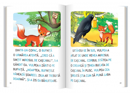 Greierele si furnica • Corbul si vulpea - carduri pentru invatarea citirii [1]
