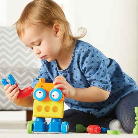 Hai sa construim - 1, 2, 3 Robotel colorat, Learning Resources, 2-3 ani + [8]