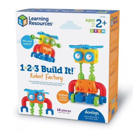 Hai sa construim - 1, 2, 3 Robotel colorat, Learning Resources, 2-3 ani + [9]