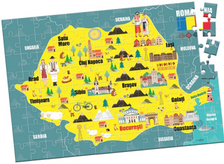 Harta Romaniei: Puzzle, DPH, 5-7 ani + [1]