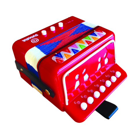 Instrument muzical acordeon rosu, Svoora, 5 ani+ [2]