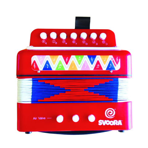 Instrument muzical acordeon rosu, Svoora, 5 ani+ [3]