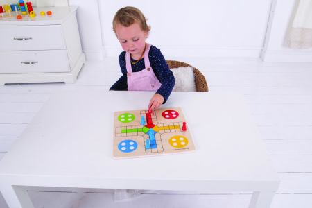 Joc clasic din lemn - Nu te supara frate, BIGJIGS Toys, 2-3 ani + [1]