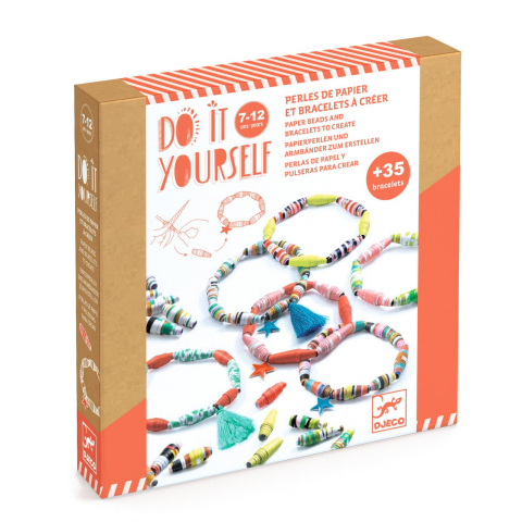 Jocuri creative - Joc creativ Atelier DIY de confectionat bratari cu margele din hartie, culori Pop