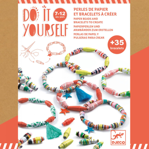 Joc creativ Atelier DIY de confectionat bratari cu margele din hartie, culori Pop [1]