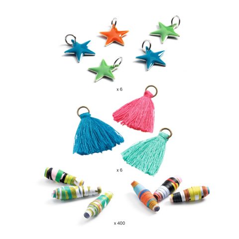 Joc creativ Atelier DIY de confectionat bratari cu margele din hartie, culori Pop [3]