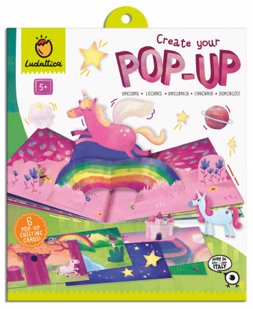 Vârsta - Joc creativ: Creeaza prima carte Pop-Up: Unicorni, Ludattica, +5 ani