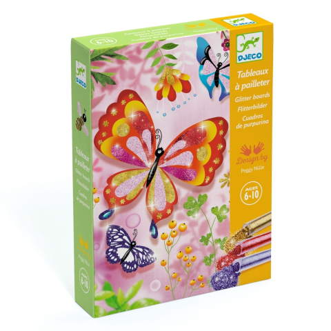 Vârsta - Joc creativ cu sclipici Fluturi, Djeco, 6-7 ani +