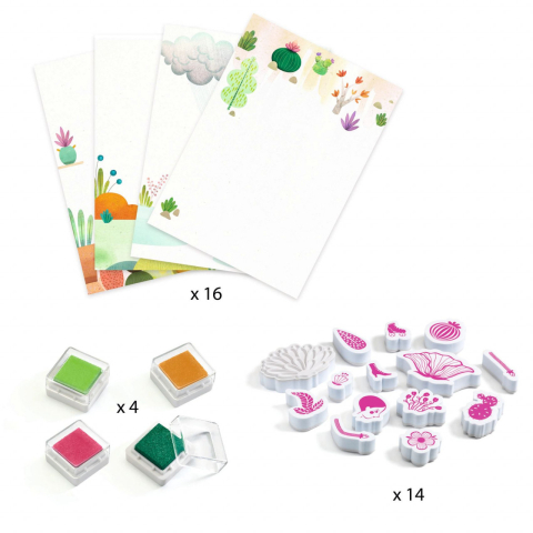 Joc creativ cu stampile Fete flori, Djeco [3]