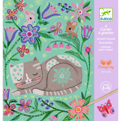Jucarii copii 6-7 ani - Joc creativ de razuit Animale din gradina, Djeco, 6-7 ani +