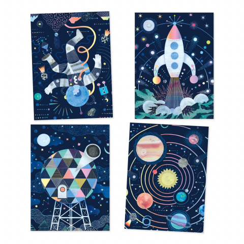 Joc creativ de razuit Cosmos, Djeco, 6-7 ani + [2]