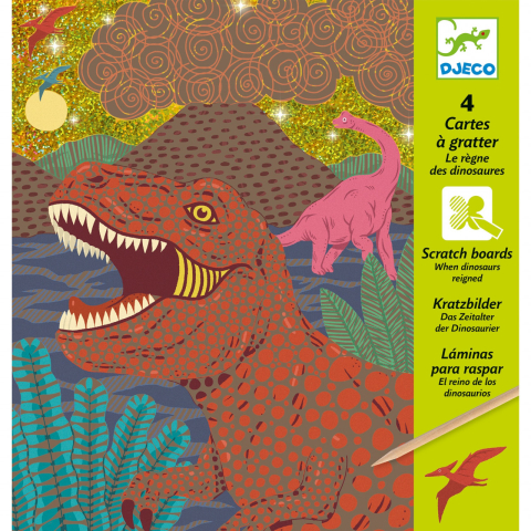 Jocuri creative - Joc creativ de razuit Dinozauri, Djeco, 6-10 ani